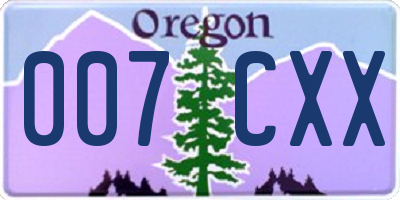 OR license plate 007CXX