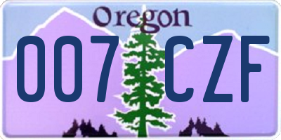 OR license plate 007CZF