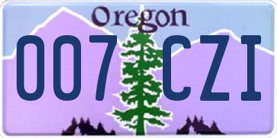 OR license plate 007CZI