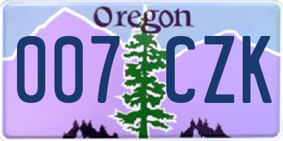 OR license plate 007CZK
