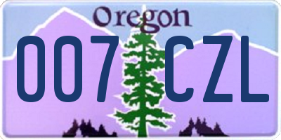 OR license plate 007CZL