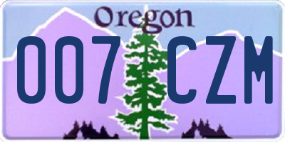 OR license plate 007CZM