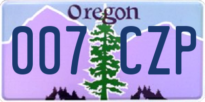 OR license plate 007CZP