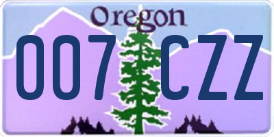 OR license plate 007CZZ