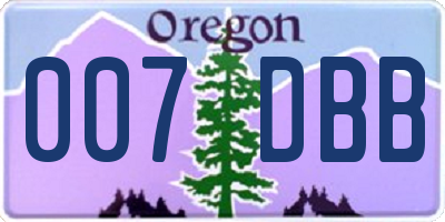 OR license plate 007DBB