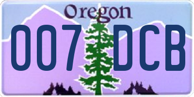 OR license plate 007DCB