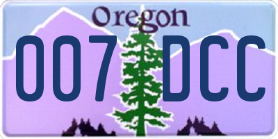 OR license plate 007DCC