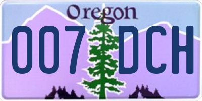 OR license plate 007DCH