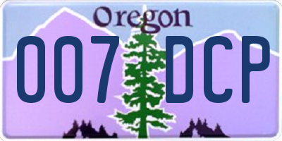 OR license plate 007DCP