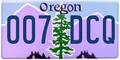 OR license plate 007DCQ