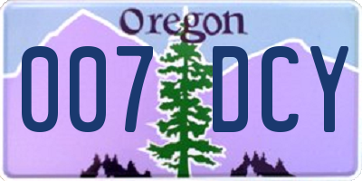 OR license plate 007DCY