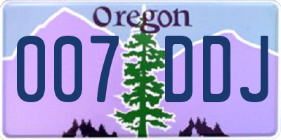 OR license plate 007DDJ