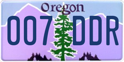 OR license plate 007DDR