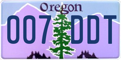 OR license plate 007DDT