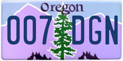 OR license plate 007DGN