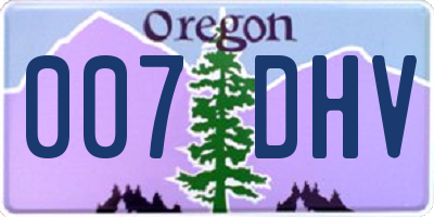 OR license plate 007DHV