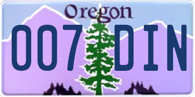 OR license plate 007DIN