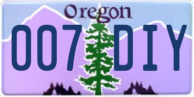 OR license plate 007DIY