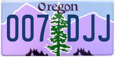 OR license plate 007DJJ