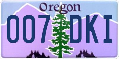 OR license plate 007DKI