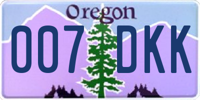 OR license plate 007DKK
