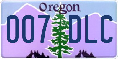 OR license plate 007DLC