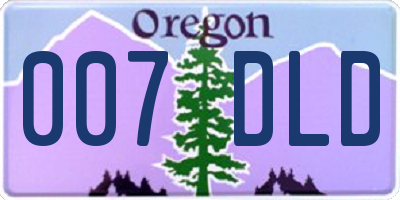 OR license plate 007DLD