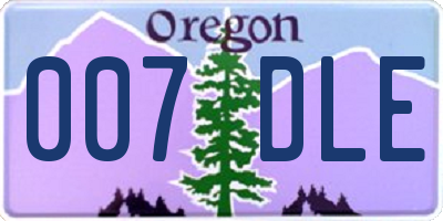 OR license plate 007DLE