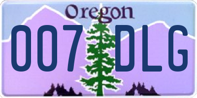 OR license plate 007DLG