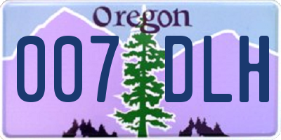OR license plate 007DLH