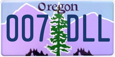 OR license plate 007DLL
