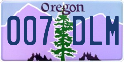 OR license plate 007DLM