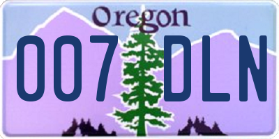 OR license plate 007DLN