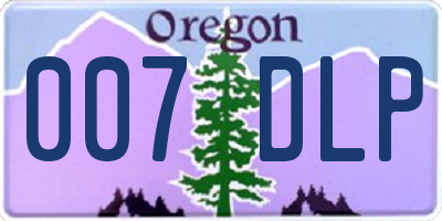 OR license plate 007DLP