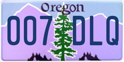 OR license plate 007DLQ