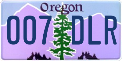 OR license plate 007DLR