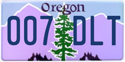 OR license plate 007DLT