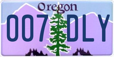 OR license plate 007DLY