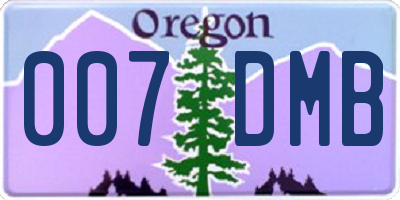 OR license plate 007DMB