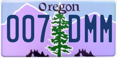 OR license plate 007DMM