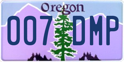 OR license plate 007DMP