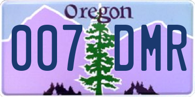 OR license plate 007DMR