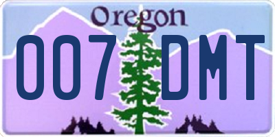 OR license plate 007DMT