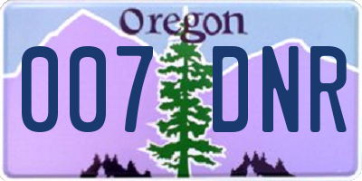 OR license plate 007DNR