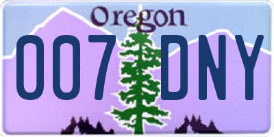 OR license plate 007DNY