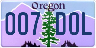 OR license plate 007DOL