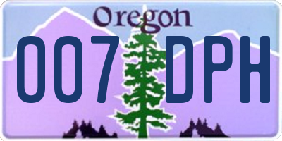 OR license plate 007DPH