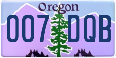 OR license plate 007DQB