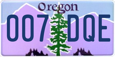 OR license plate 007DQE