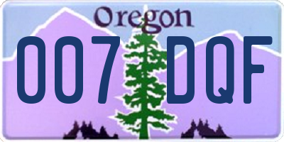 OR license plate 007DQF